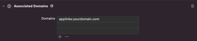 Associated Domains configuration in Xcode